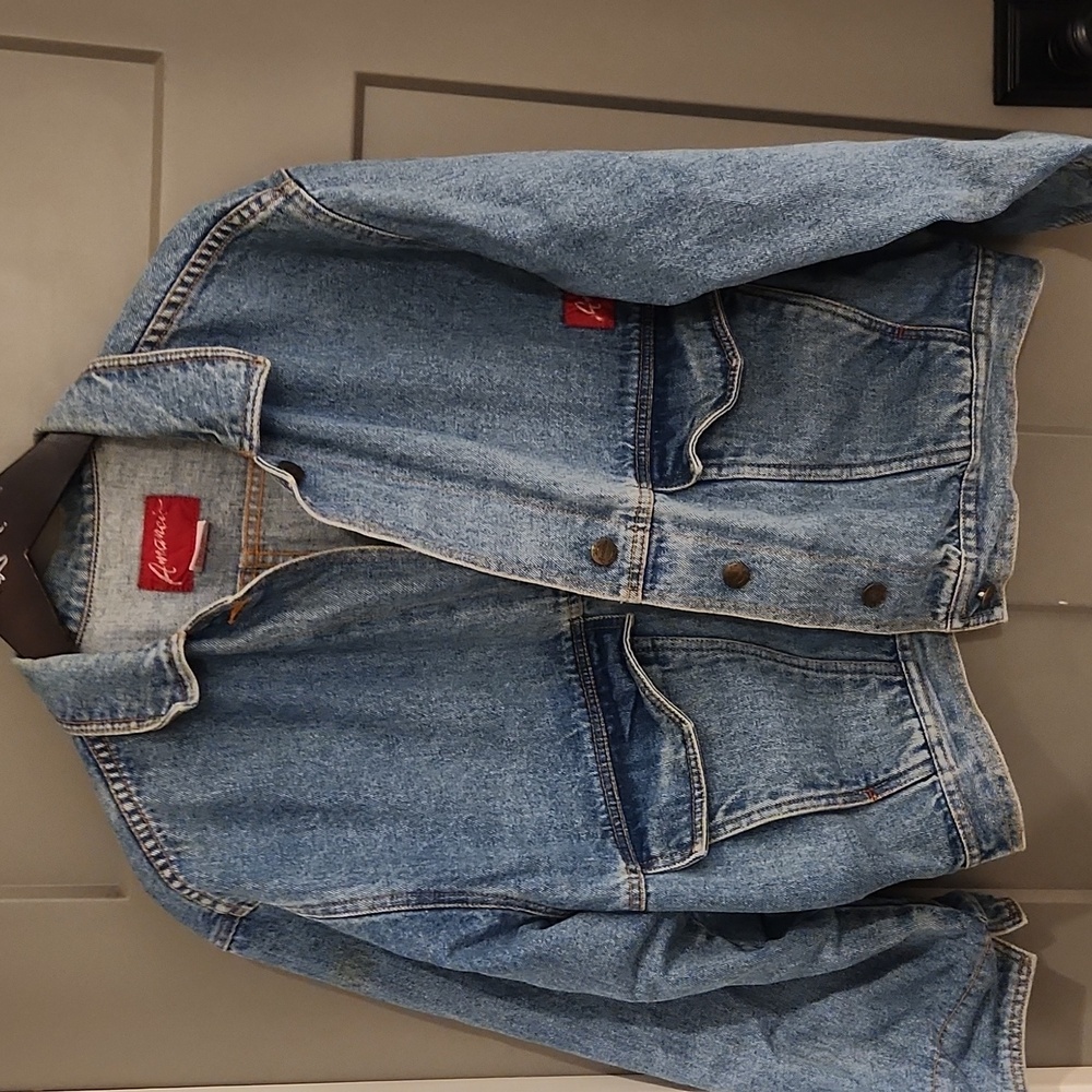 VINTAGE 1980s Denim Jacket. Oversized. Must See Lots Of Pockets